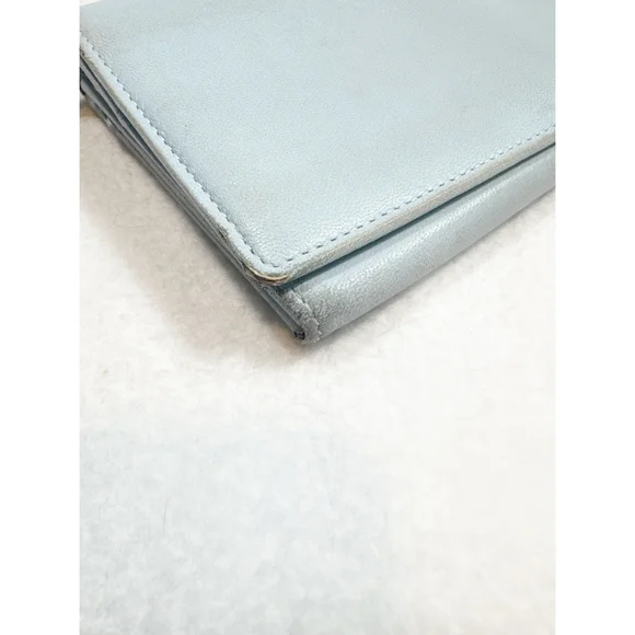Burberry Baby Blue Leather Wallet with Nova Check Interior - Picture 7 of 9
